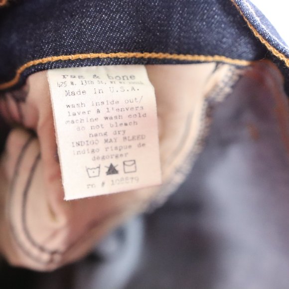 Rag and Bone Jeans Size 24 Stiletto Bootcut Dark Wash Blue Contrast Stitching - Picture 2 of 11
